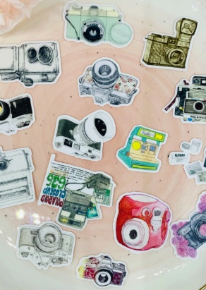 Sada 35 kusů nálepek fotoaparátů