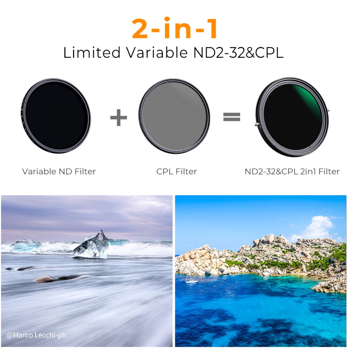 Filtr K&F Concept Fader MRC Nano X ND2-32 s CPL 72mm