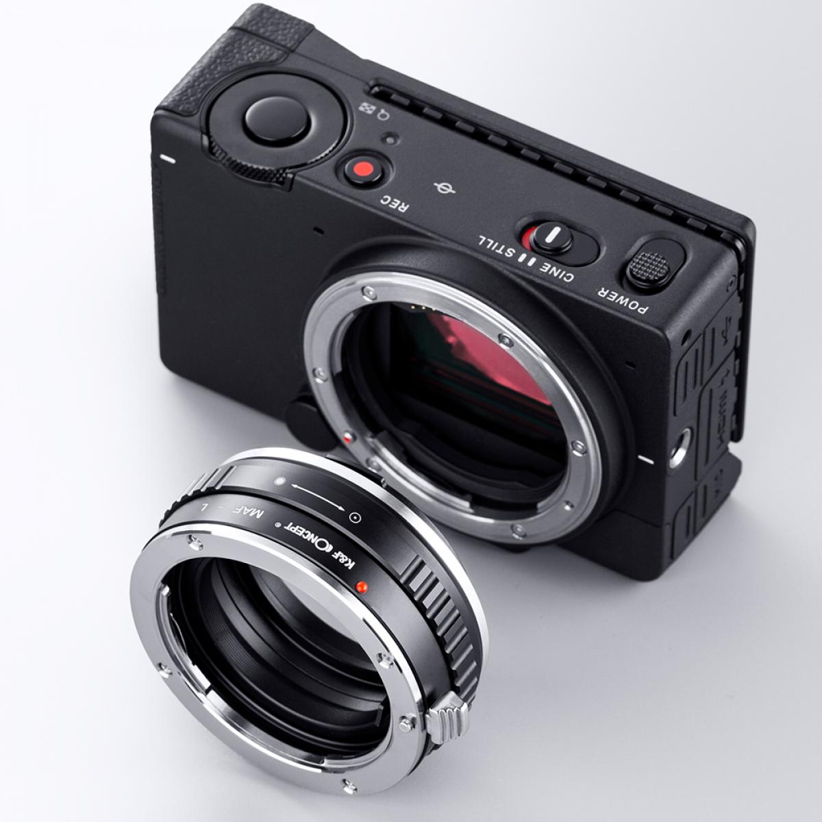 Redukce K&F Concept z objektivu Sony A (Minolta AF) na LEICA L