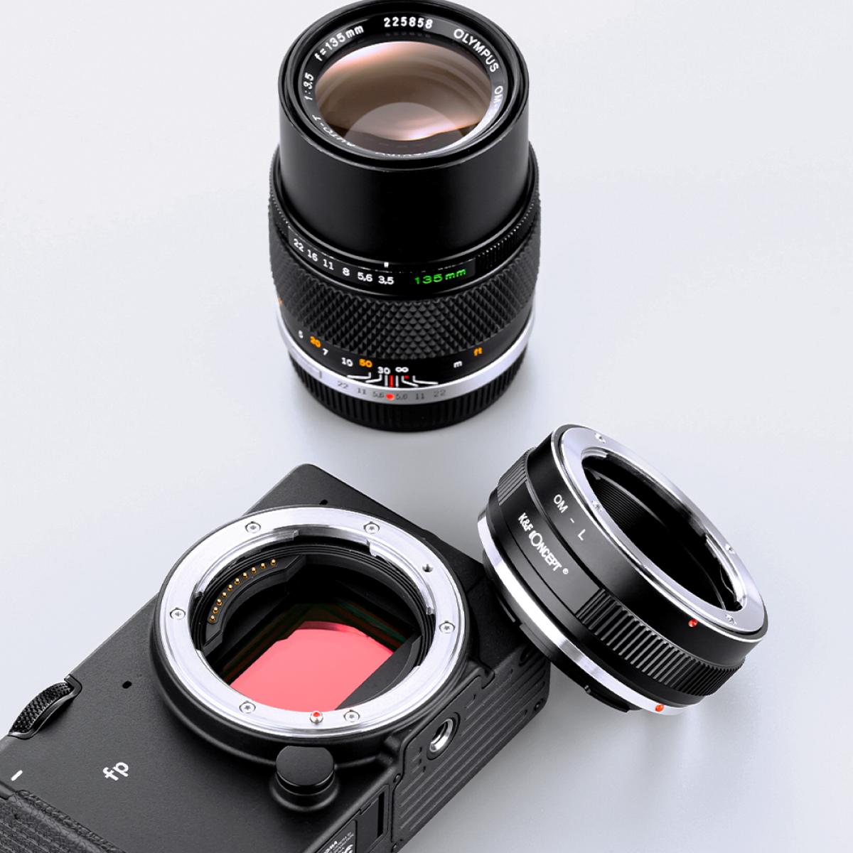 Redukce K&F Concept z objektivu Olympus OM na LEICA L