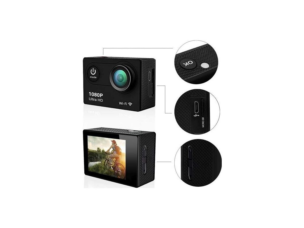  Sportovní kamera s 2" displejem, FullHD rozlišením a Wi-Fi 