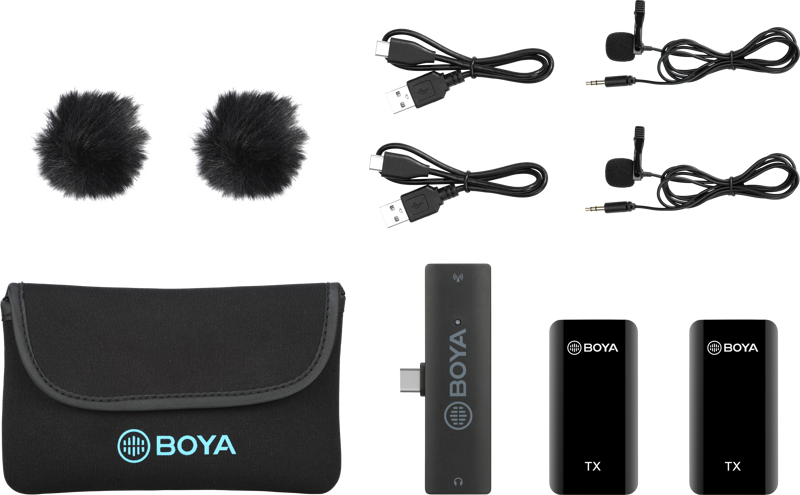 Bezdrátový mikrofon BY-XM6-S6 - 2.4GHz Dual-channel Wireless Microphone for Type-C devices 1+2