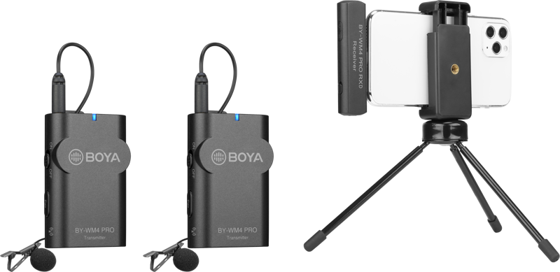 Bezdrátový mikrofon BY-WM4 PRO-K4 / 2.4G Wireless Microphone for iOS devices / 2 TX+1 RX