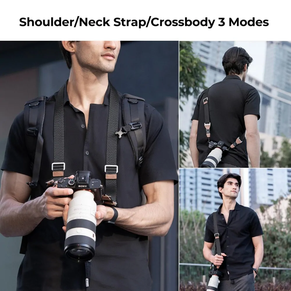 K&F Concept Alpha strap rychloupínací popruh na fotoaparát černý