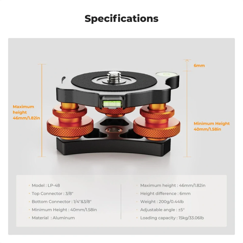 Tříosá aretovací nivelační základna K&F Concept LP-48