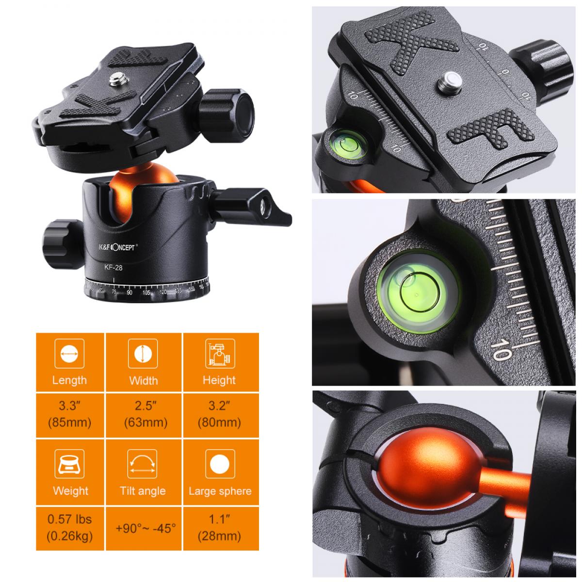 Kompaktní fotografický stativ K&F Concept SA254M2 s možností monopodu