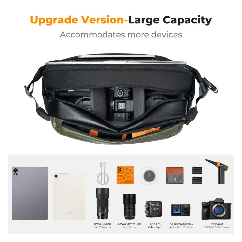 Foto brašna K&F Concept Sling bag 12L Zelená