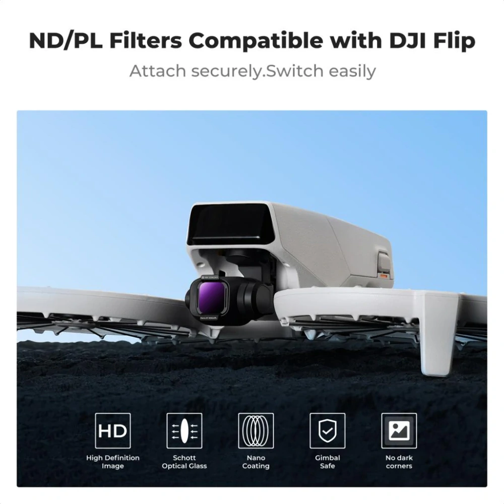 K&F Concept Sada čtyř ND/PL filtrů pro DJI Flip