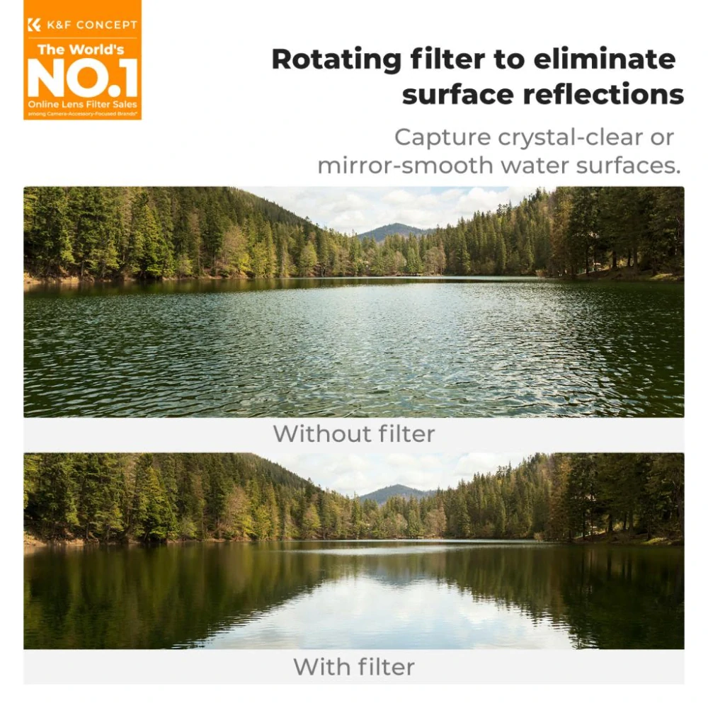 K&F Concept Polarizační CPL filtr 58mm s klipem pro mobilní telefony včetně odolného pouzdra