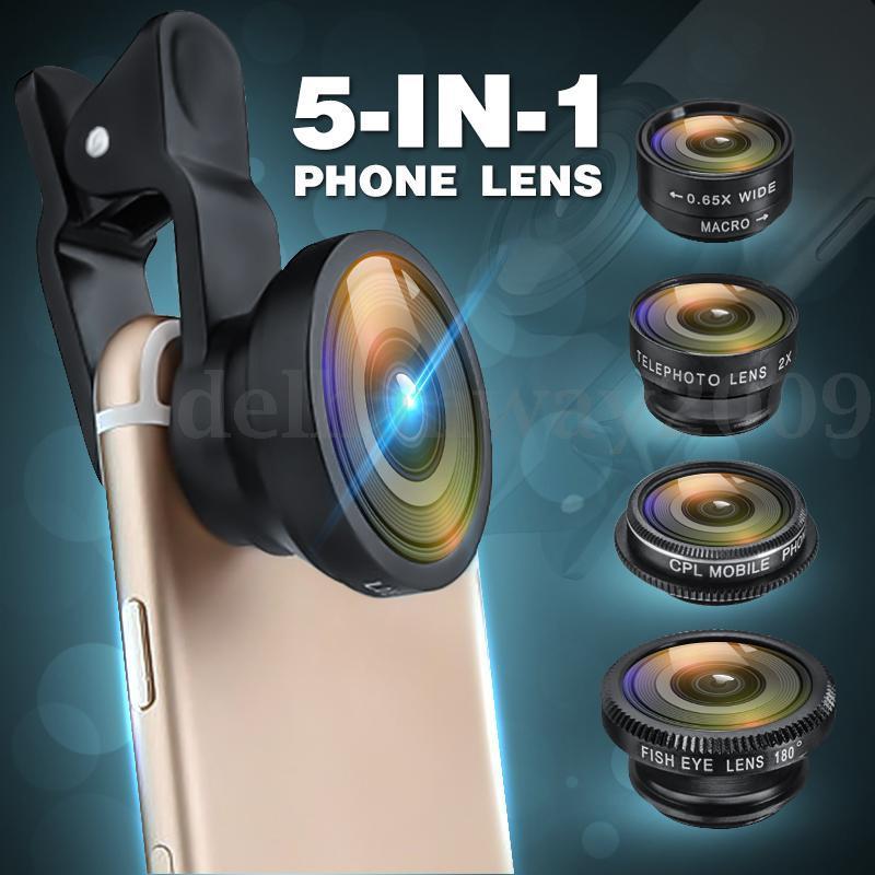 Set objektivů pro mobilní telefony 5v1