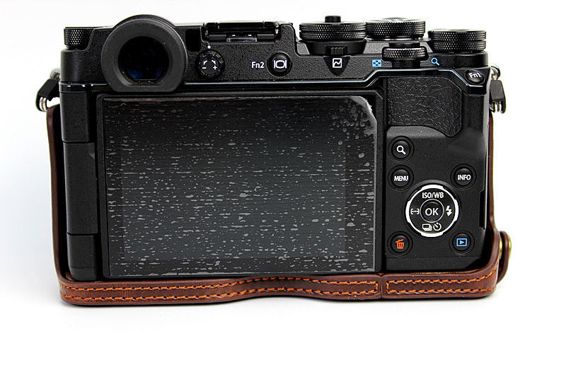 Kožené pouzdro pro OLYMPUS PEN-F tmavě hnědé