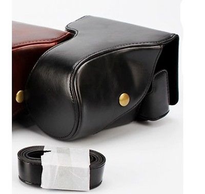 Kožené pouzdro pro PANASONIC LUMIX DMC-GF6 černé