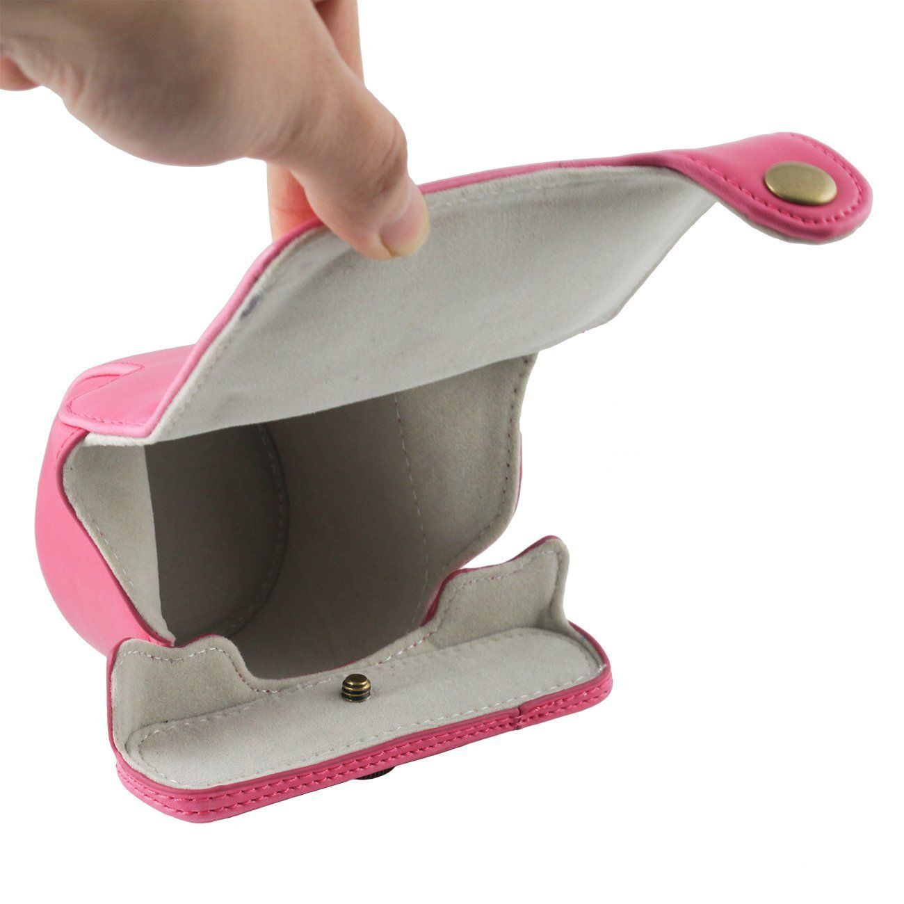 Kožené pouzdro pro PENTAX Q-S1 růžové