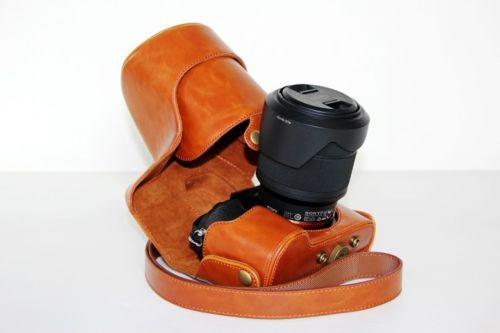 Kožené pouzdro pro SONY ALPHA A7 / A7R / A7S hnědé