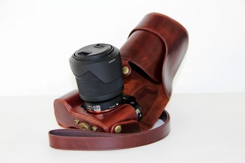 Kožené pouzdro pro SONY ALPHA A7 / A7R / A7S tmavě hnědé