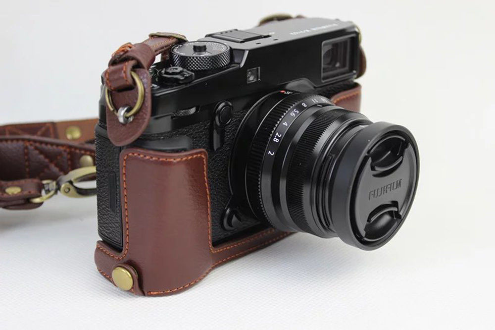 Kožené pouzdro pro FUJIFILM X-PRO 2 tmavě hnědé