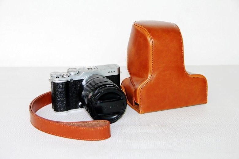 Kožené pouzdro pro FUJIFILM X-A2 hnědé