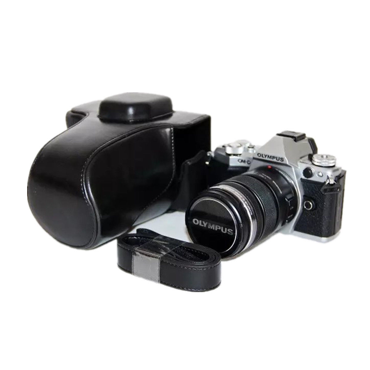 Kožené pouzdro pro Olympus OM - D E-M5 Mark II černé velké