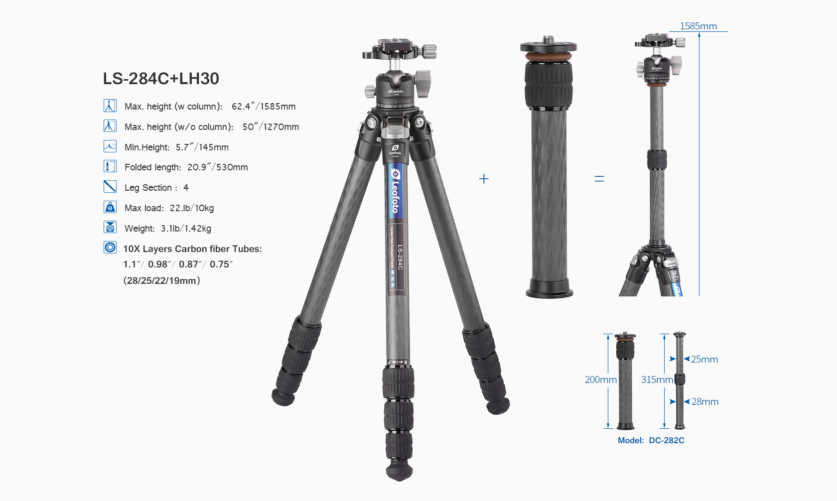 Tripod Leofoto Ranger LS-284C s hlavou LH30