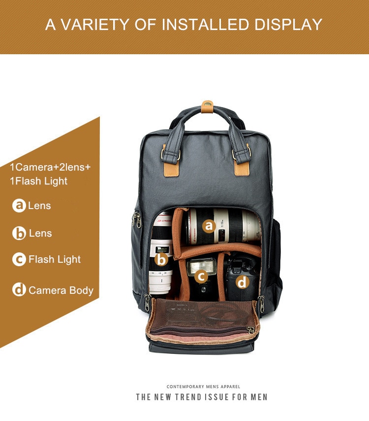 Stylový fotobatoh Vagabund City Khaki