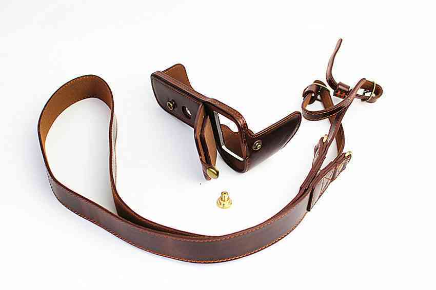 Kožené pouzdro pro SONY A7 III / A7R III / A9 tmavě hnědé