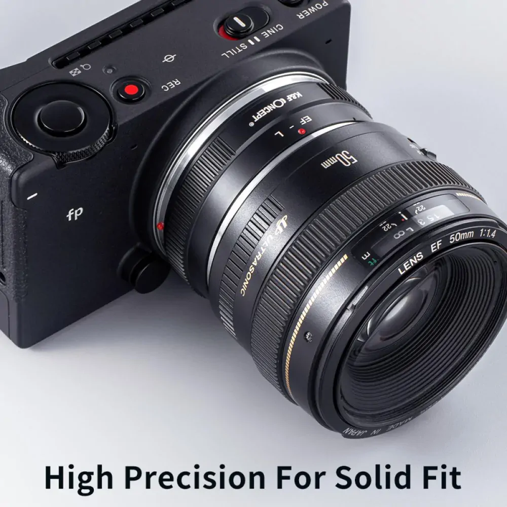 Redukce K&F Concept z objektivu Canon EOS na LEICA L