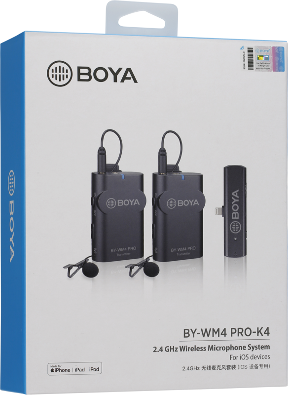 Bezdrátový mikrofon BY-WM4 PRO-K4 / 2.4G Wireless Microphone for iOS devices / 2 TX+1 RX