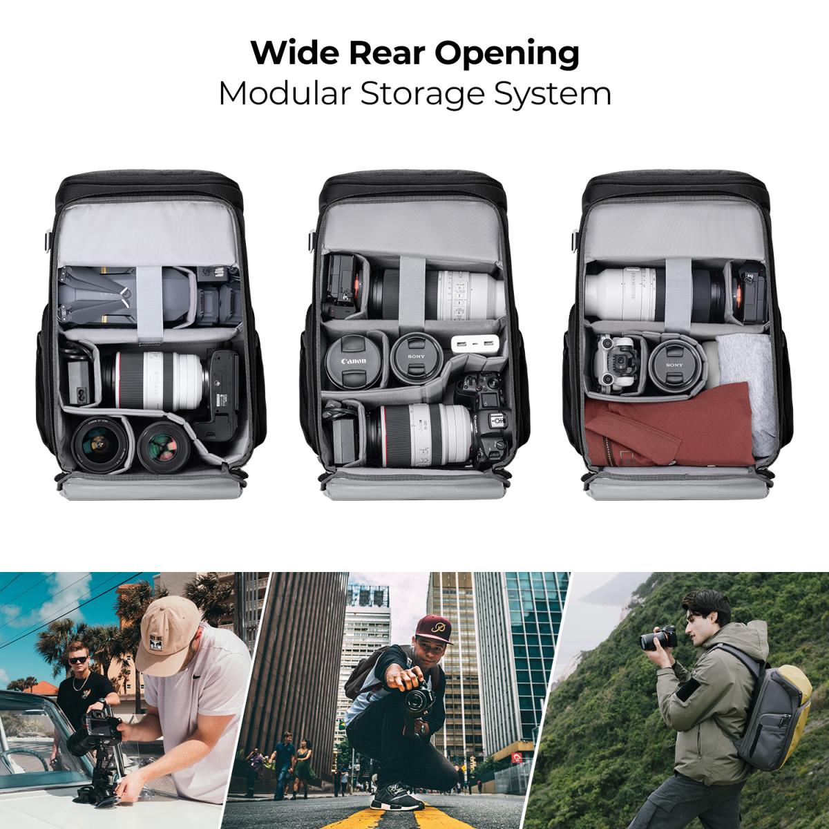 Modulární fotobatoh K&F Concept Camera Alpha Backpack Air 25l šedý
