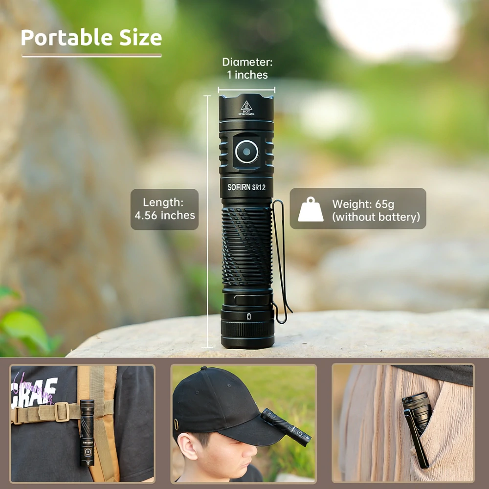 Svítilna Sofirn SR12, 1450 lumenů, s akumulátorem