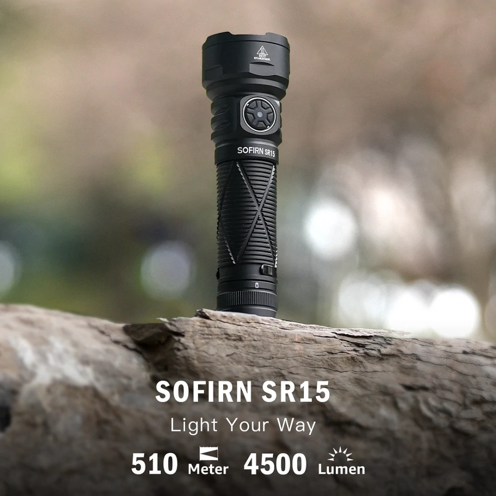 Svítilna Sofirn SR15, 4500 lumenů, funkce powerbanky, bez akumulátoru