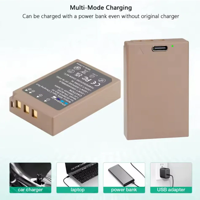 Akumulátor BLS50, BLS-5, PS-BLS5, USB-C pro Olympus 1800mAh