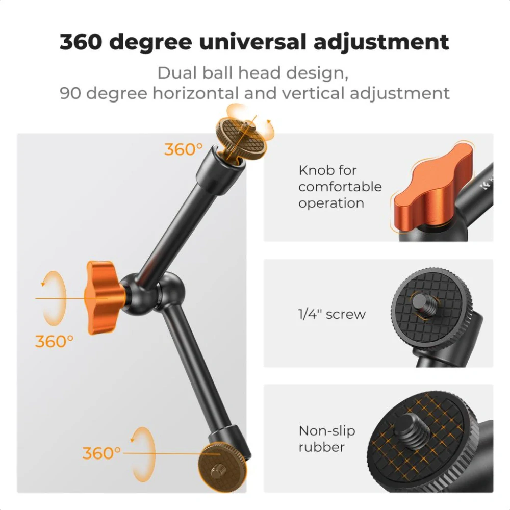 Univerzální kloubové rameno K&F Concept Magic Arm 9,8" s 1/4" závity MS32