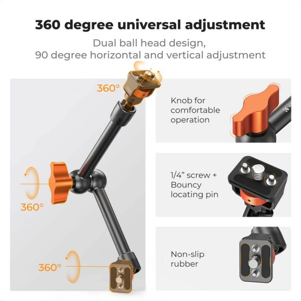 Profesionální kloubové rameno K&F Concept Magic Arm 11" s 1/4" závity MS33