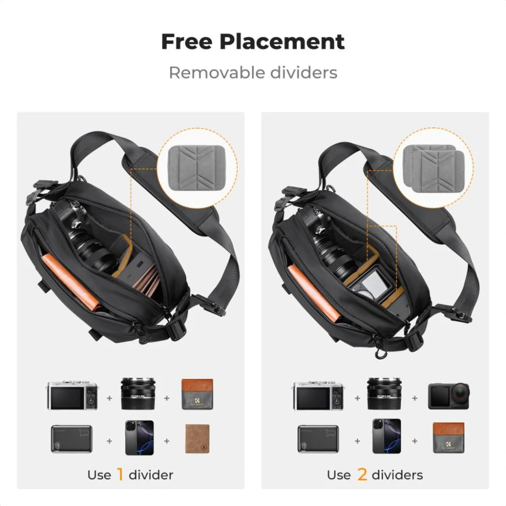 Foto brašna K&F Concept Alpha Camera Sling Bag 4L Urban Wander 12 Černá