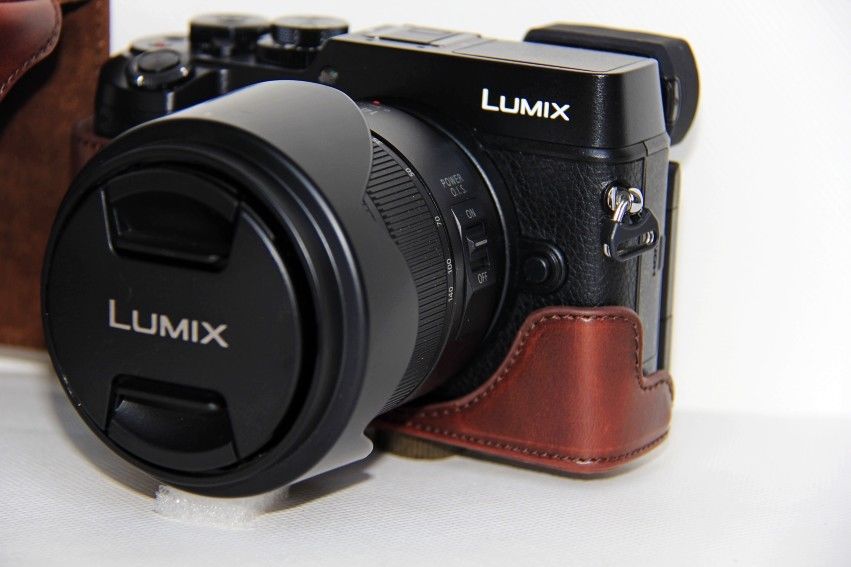 Kožené pouzdro pro PANASONIC LUMIX DMC-GX8 tmavě hnědé