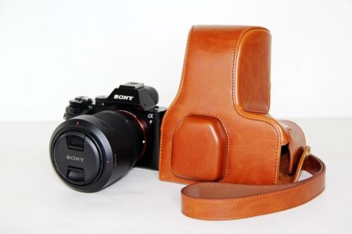 Kožené pouzdro pro SONY ALPHA A7 / A7R / A7S hnědé