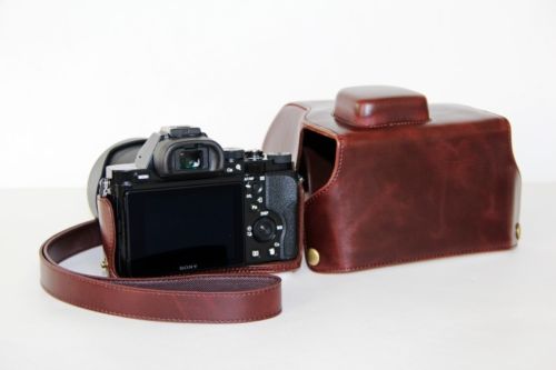 Kožené pouzdro pro SONY ALPHA A7 / A7R / A7S tmavě hnědé