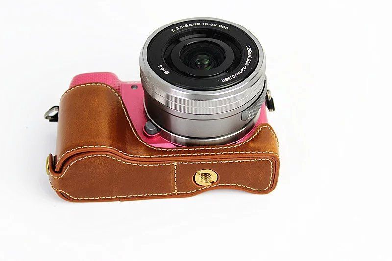 Kožené pouzdro pro SONY ALPHA A5000 / A5100 hnědé