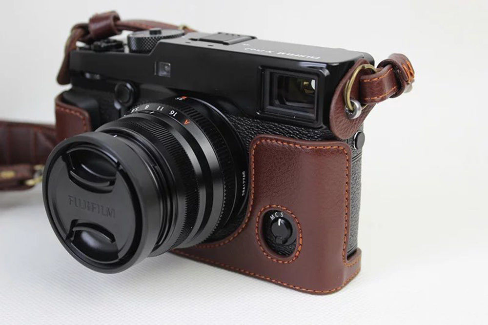 Kožené pouzdro pro FUJIFILM X-PRO 2 tmavě hnědé