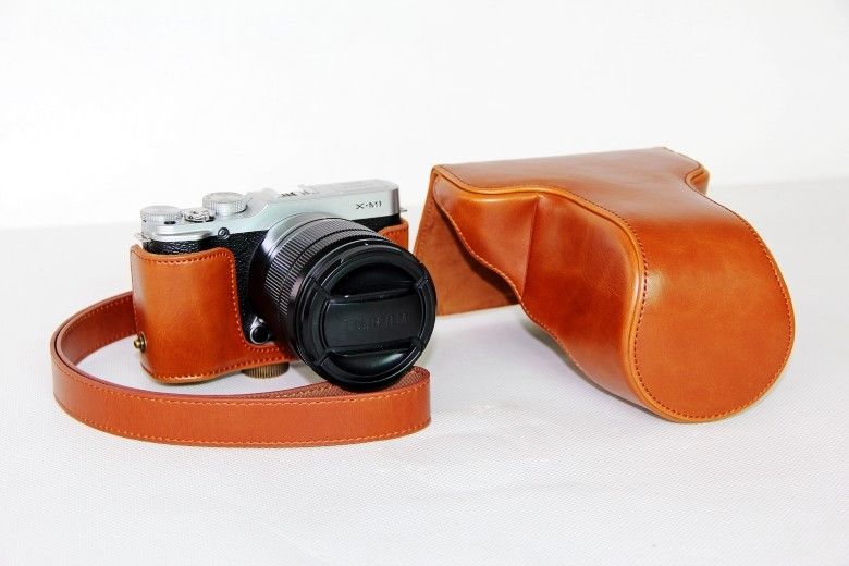 Kožené pouzdro pro FUJIFILM X-A2 hnědé