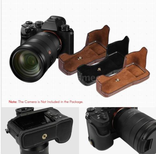 Kožené pouzdro pro SONY Alpha A7R III tmavě hnědé