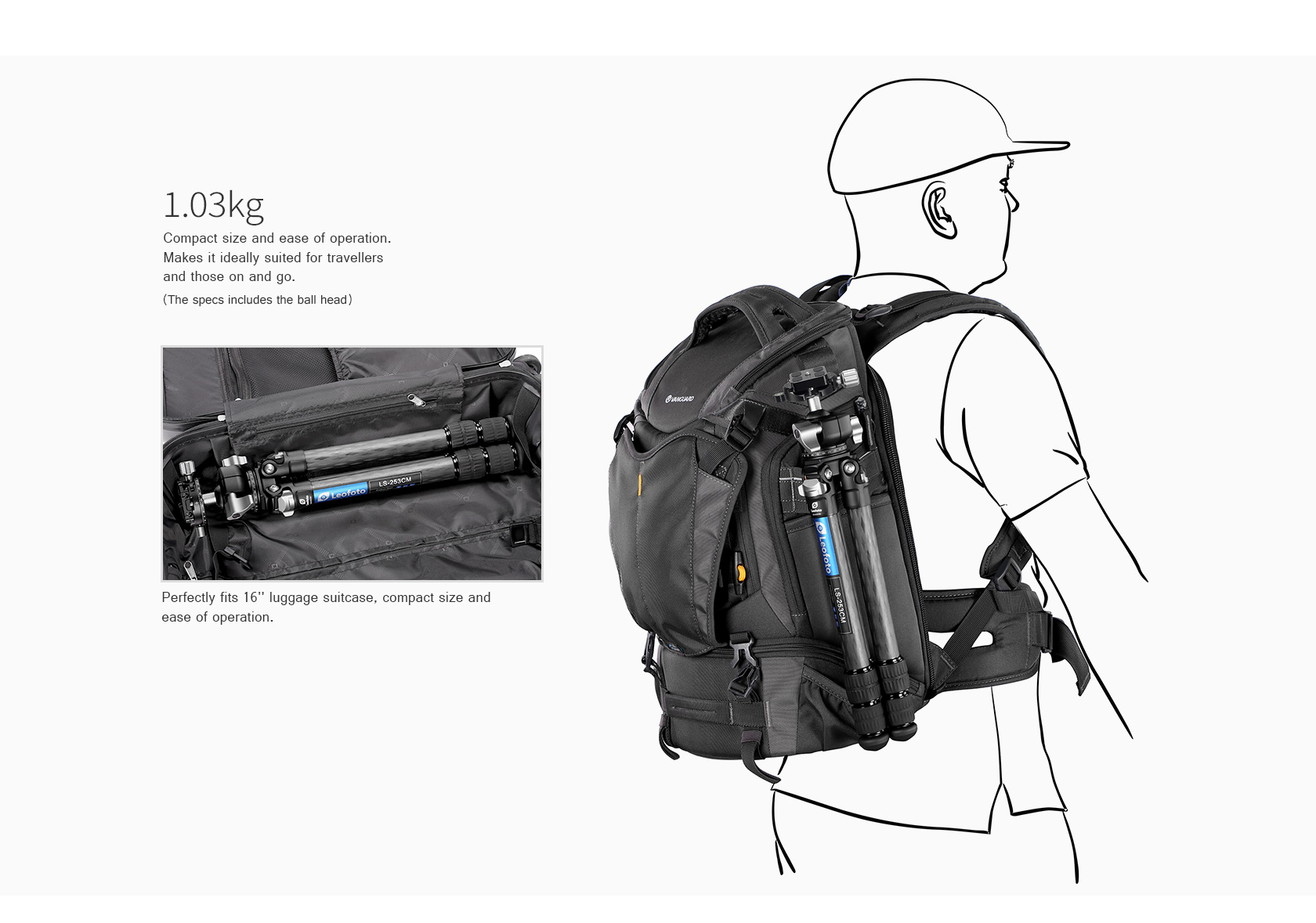 Tripod Leofoto Ranger LS-253CM s hlavou LH30