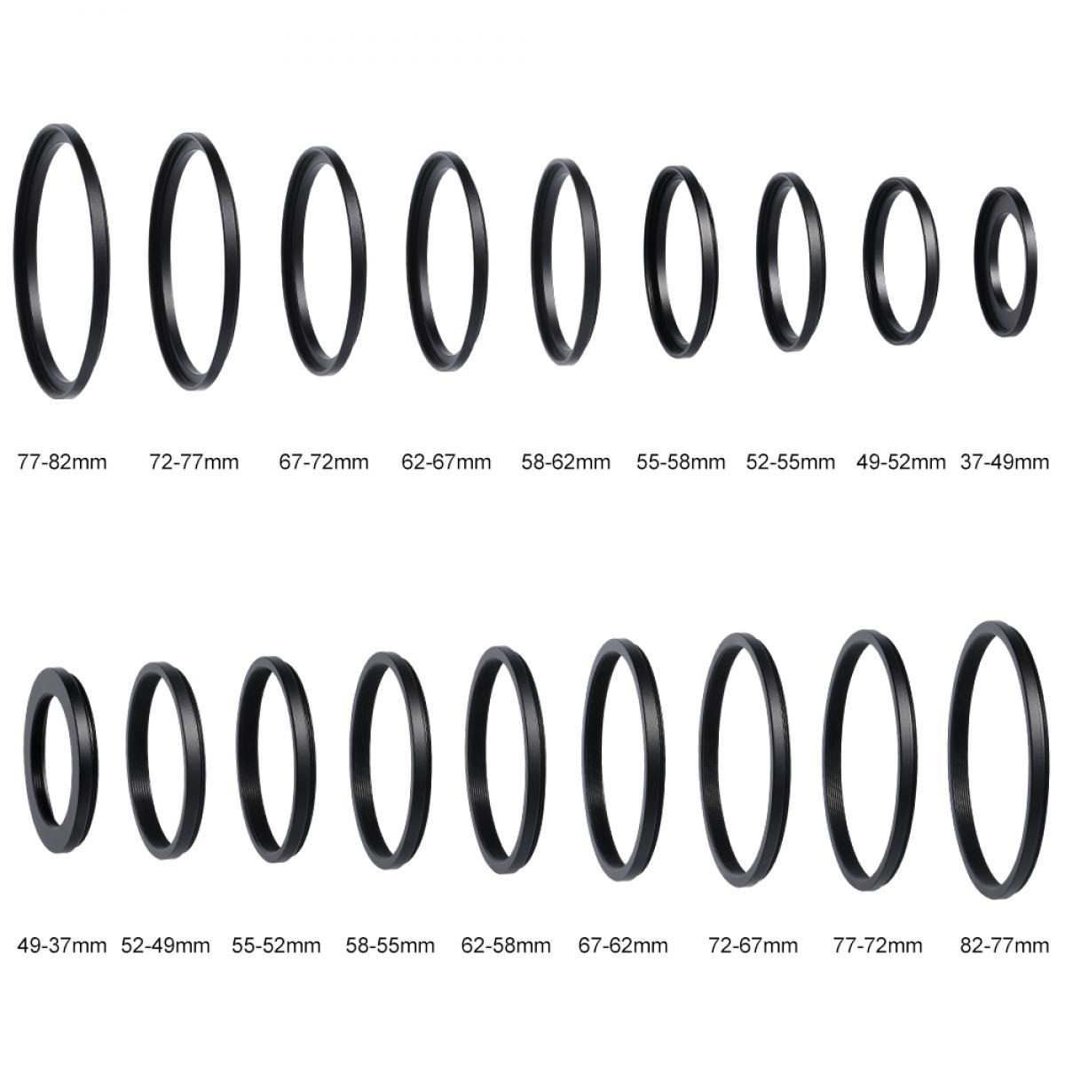 K&F Concept Set redukčních kroužků na filtry step up i step down 18 v 1