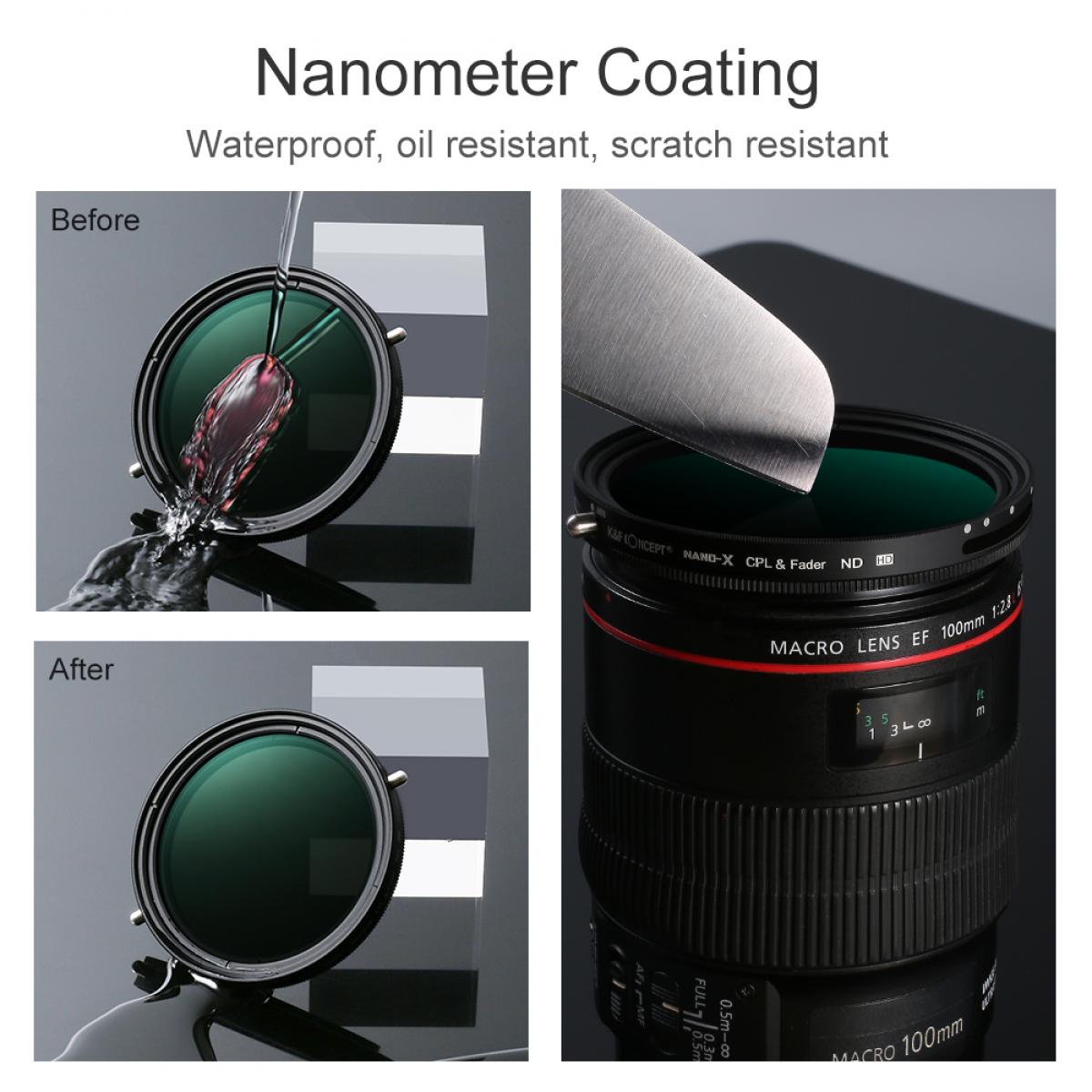 Filtr K&F Concept Fader MRC Nano X ND2-32 s CPL 72mm