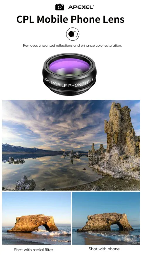 APEXEL kreativní sada objektivů s teleobjektivem pro mobilní telefony 