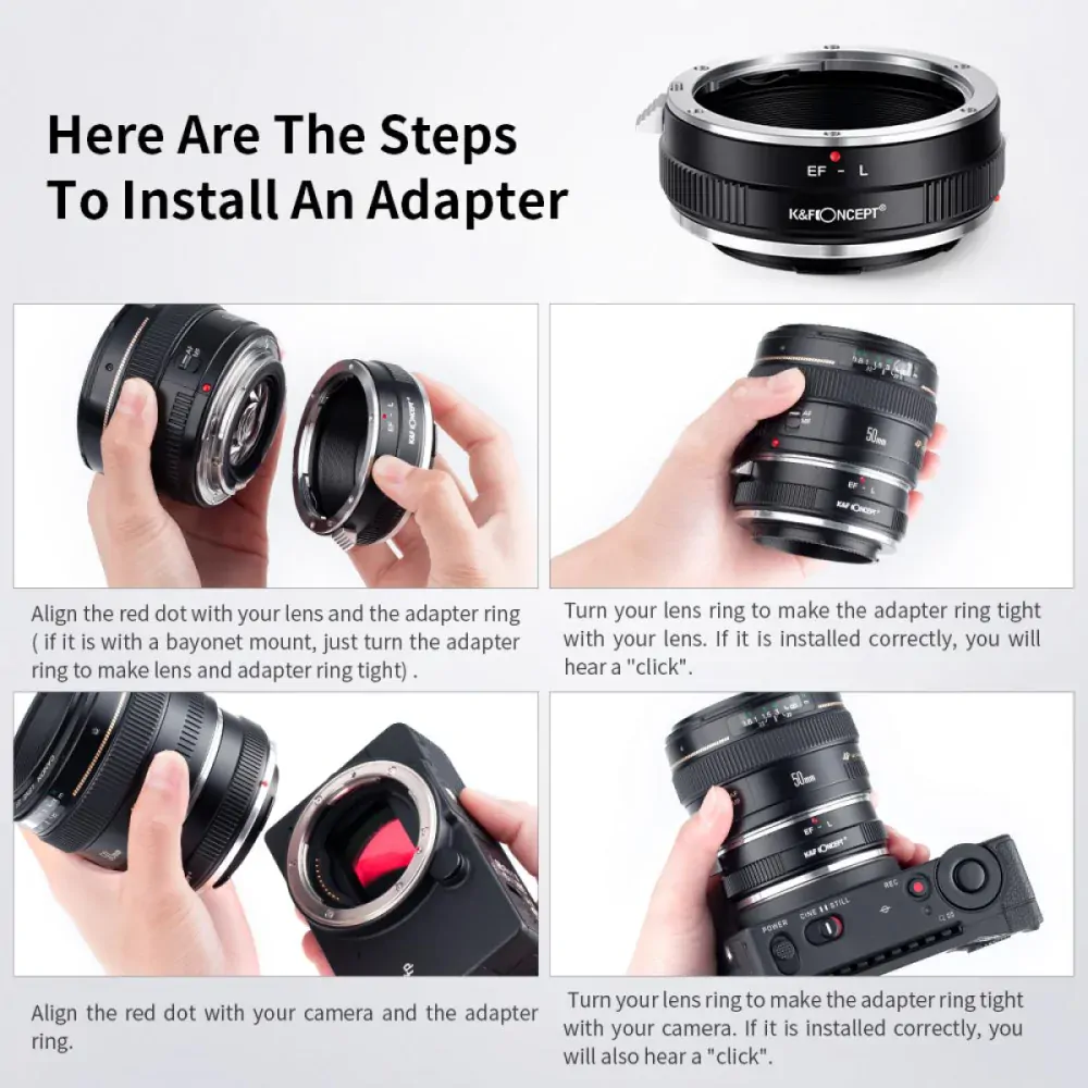 Redukce K&F Concept z objektivu Canon EOS na LEICA L