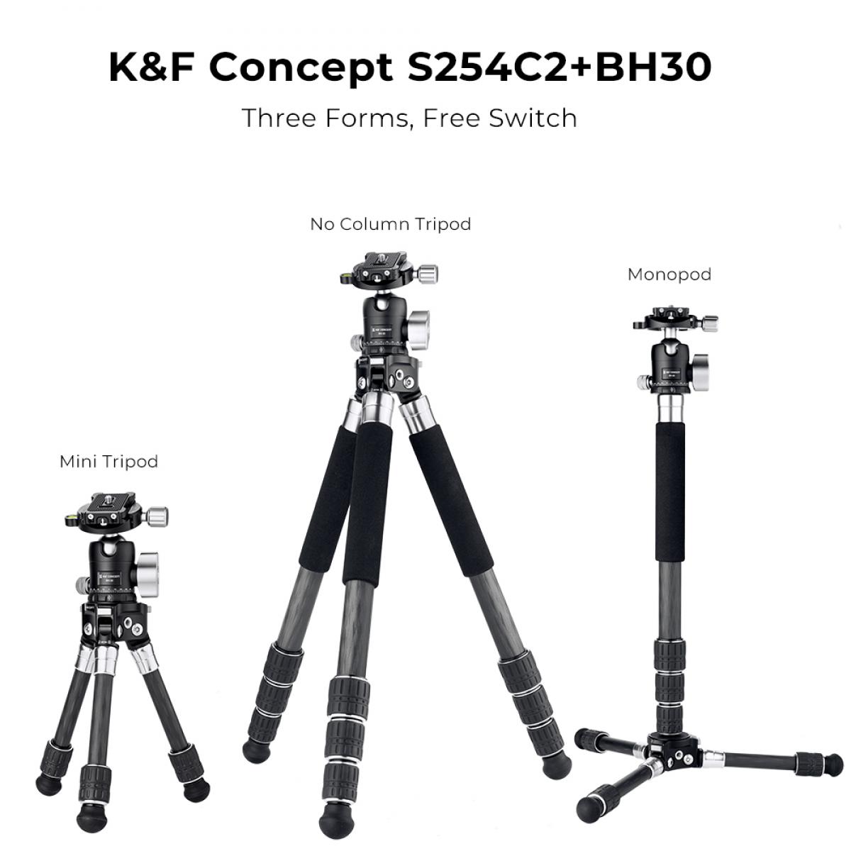 Profesionální modulární karbonový stativ K&F Concept S254C2+BH30