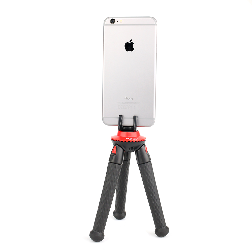 Flexibilní mini stativ pro fotoaparáty, kamery a telefony, Fotopro UFO MINI Black/Red Tripod with Phone & GoPro Mount