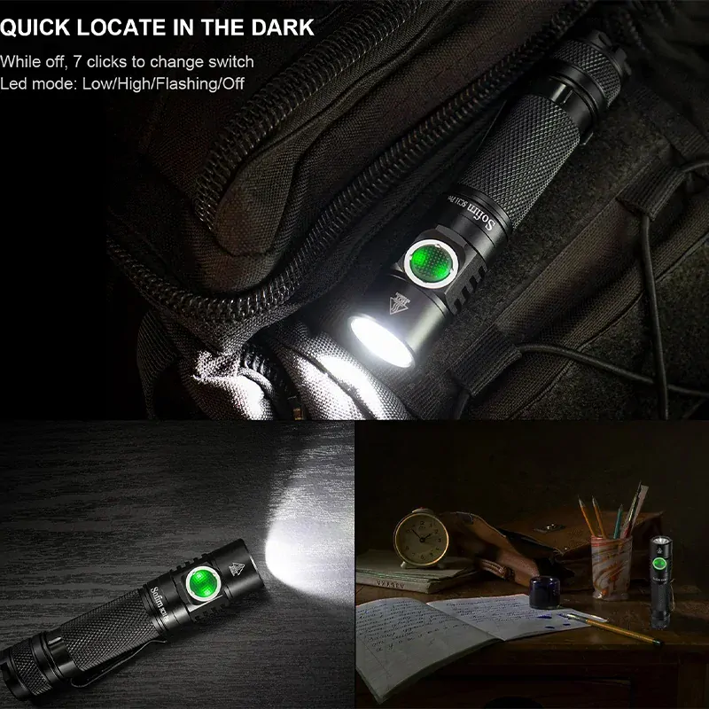 Nabíjecí taktická svítilna Sofirn SC31 Pro černá 6500K, 2000 lumenů, bez akumulátoru