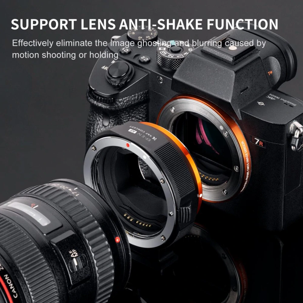 K&F Concept automatická redukce z Canon EF/EF-S na Sony E